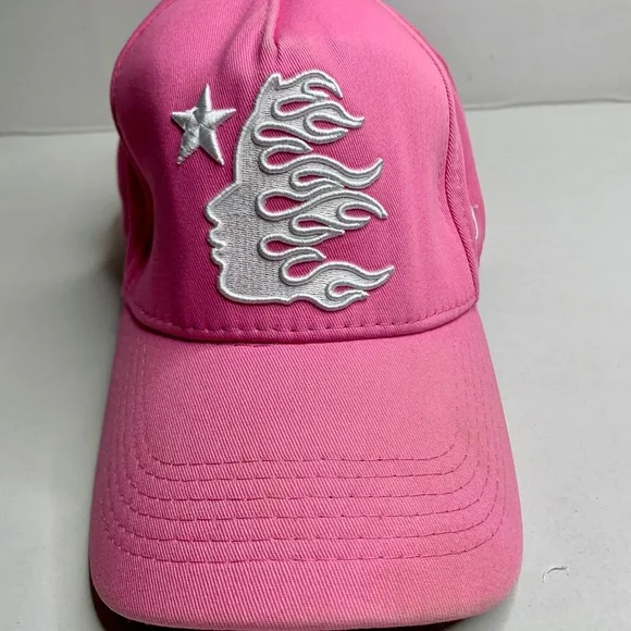 Hellstar OG Logo Snapback hat in pink with flame & star emblem Hellstar NY Snapback Black Pink – PIECES main image 4